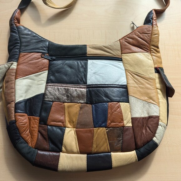 SUPER SOFT! Genuine leather patchwork lined purse from Mexico! - Picture 1 of 3